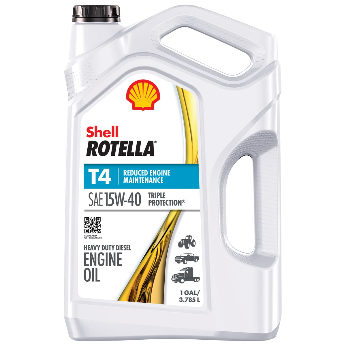 Shell Rotella T4 Triple Protection 15W-40 diesel oil, 1 gallon