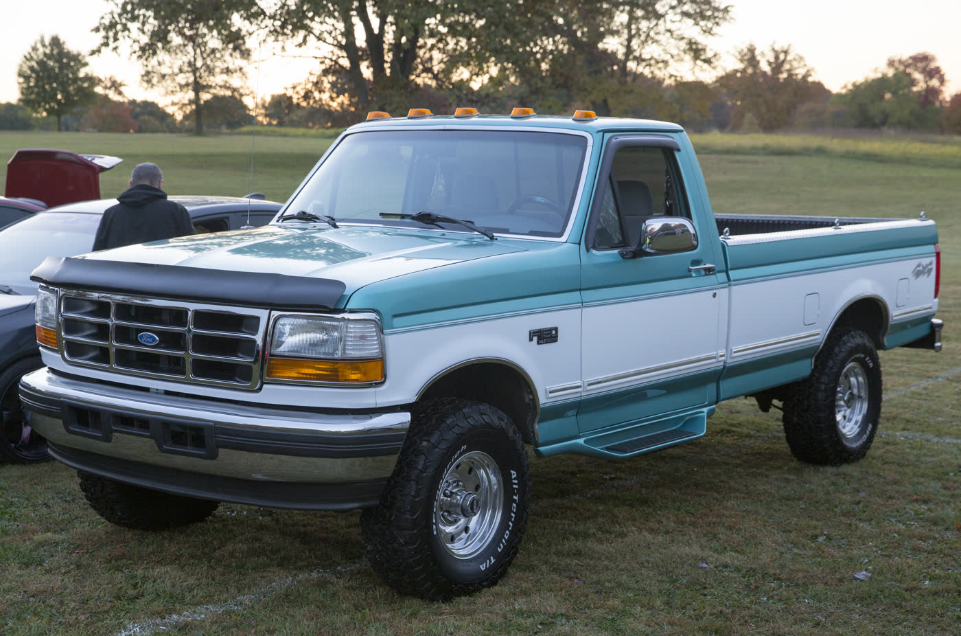 1994 Ford F-150 XLT 4x4 in Calypso and white two-tone